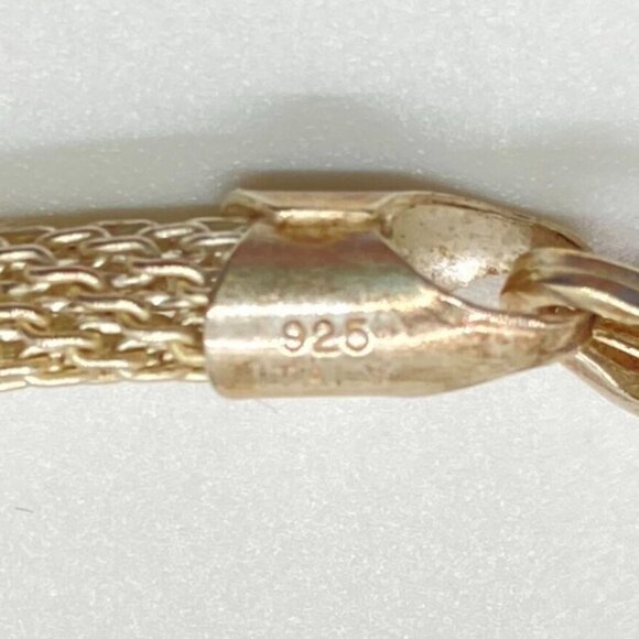 Vintage Set Round Pendant 16" Necklace Pierced Earrings Chain Marked Italy 925 - Picture 10 of 14